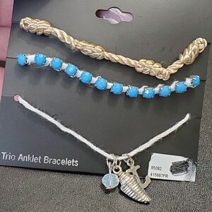 Pure expressions trio anklet bracelets